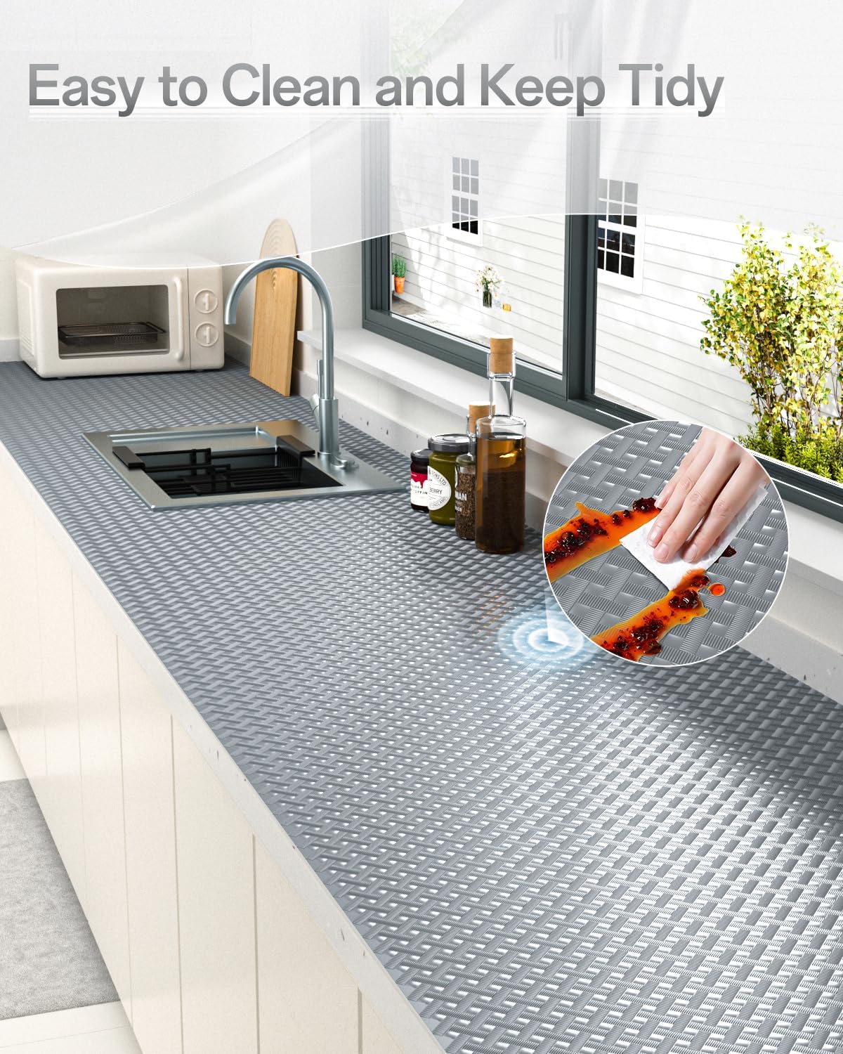GTJ Shelf and Drawer Liner for Kitchen Cabinet Non-Adhesive Non Slip