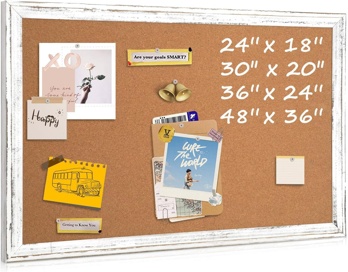Cork Board Bulletin Board, 36"x24" Corkboard for Wall