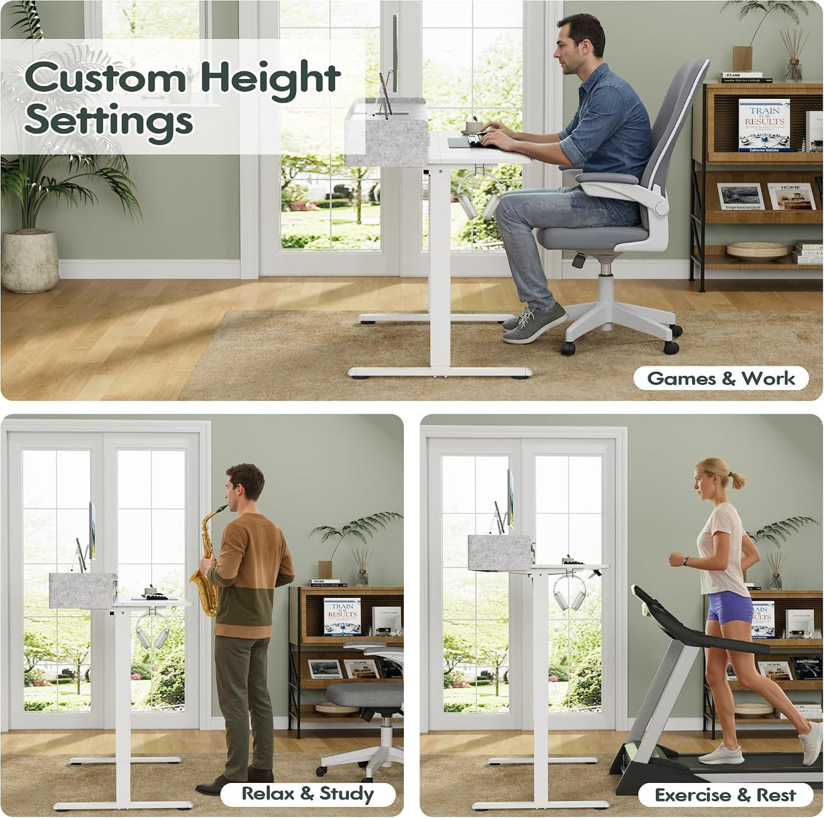 Homall Electric Standing Desk with 2 Drawers, Adjustable Height Computer Desk...