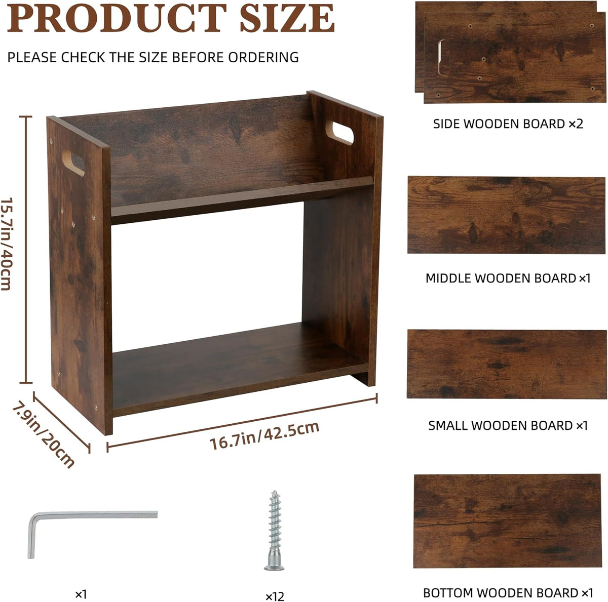 Desktop Bookshelf, 2 Tier Desk Shelf Organizer, Wood Office Tabletop Bookcase...