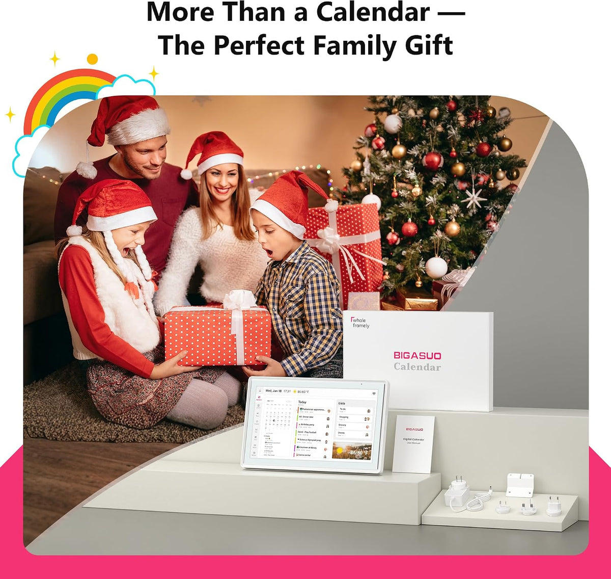 21.5" Family Digital Touchscreen Calendar for Chore & Meal Planning