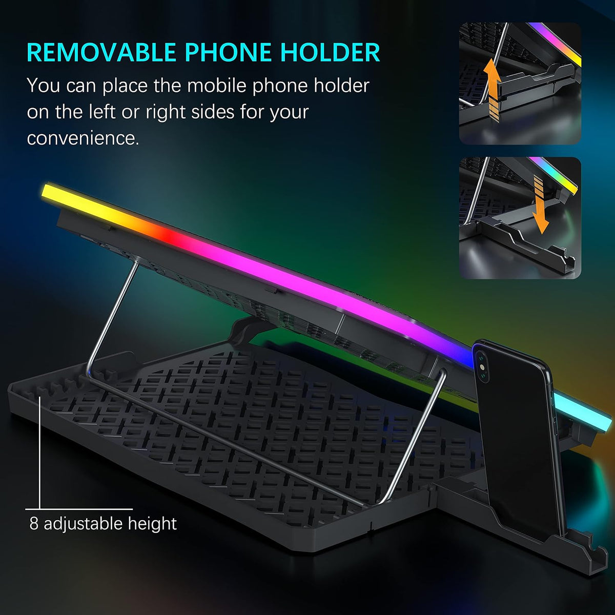 TopMate C12 Laptop Cooling Pad RGB Gaming Notebook Cooler for Desk/Lap Use