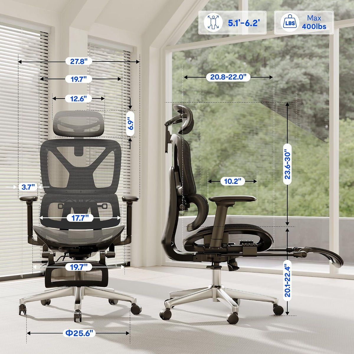 FLEXISPOT ErgoX Premium Ergonomic Office Chair Dark Grey-FT