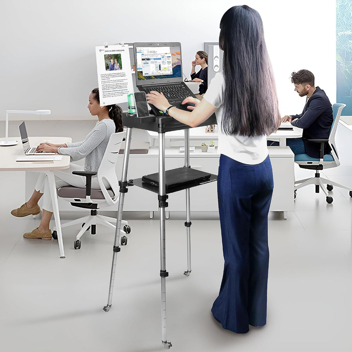 Tabletote Portable Standing Desk that Travels Lightweight Height Adjustable M...