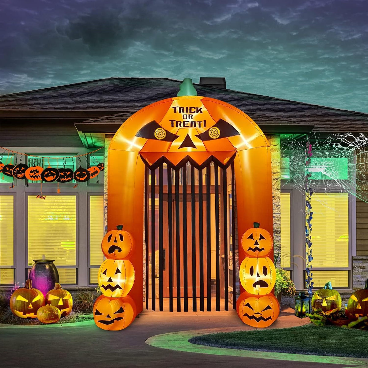 9.5 Feet Halloween Inflatable Arch, Kalolary Pumpkin Inflatables Archway