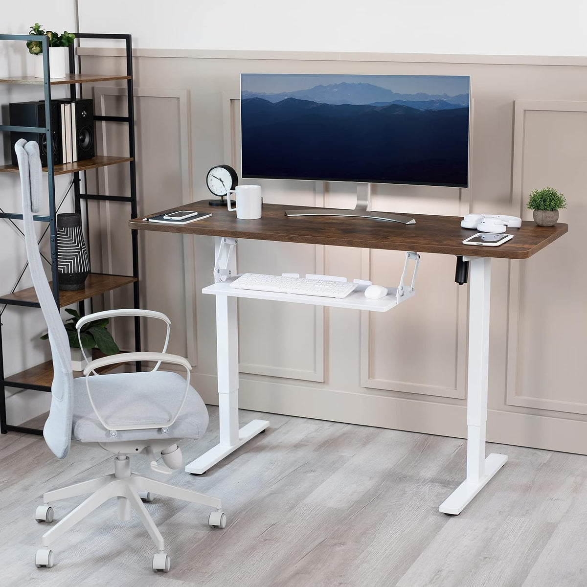 VIVO White Under Desk 27 x 11 in Adjustable Keyboard Tray, MOUNT-KB08SW