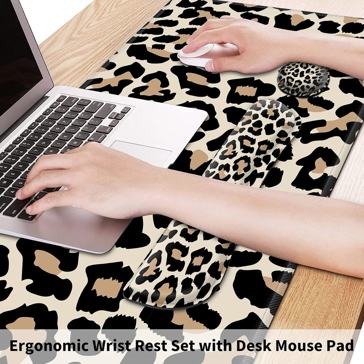 Pretty Mouse Pad and Wrist Rest Set, Extended Desk Mat (31.5" x 11.8&quo...