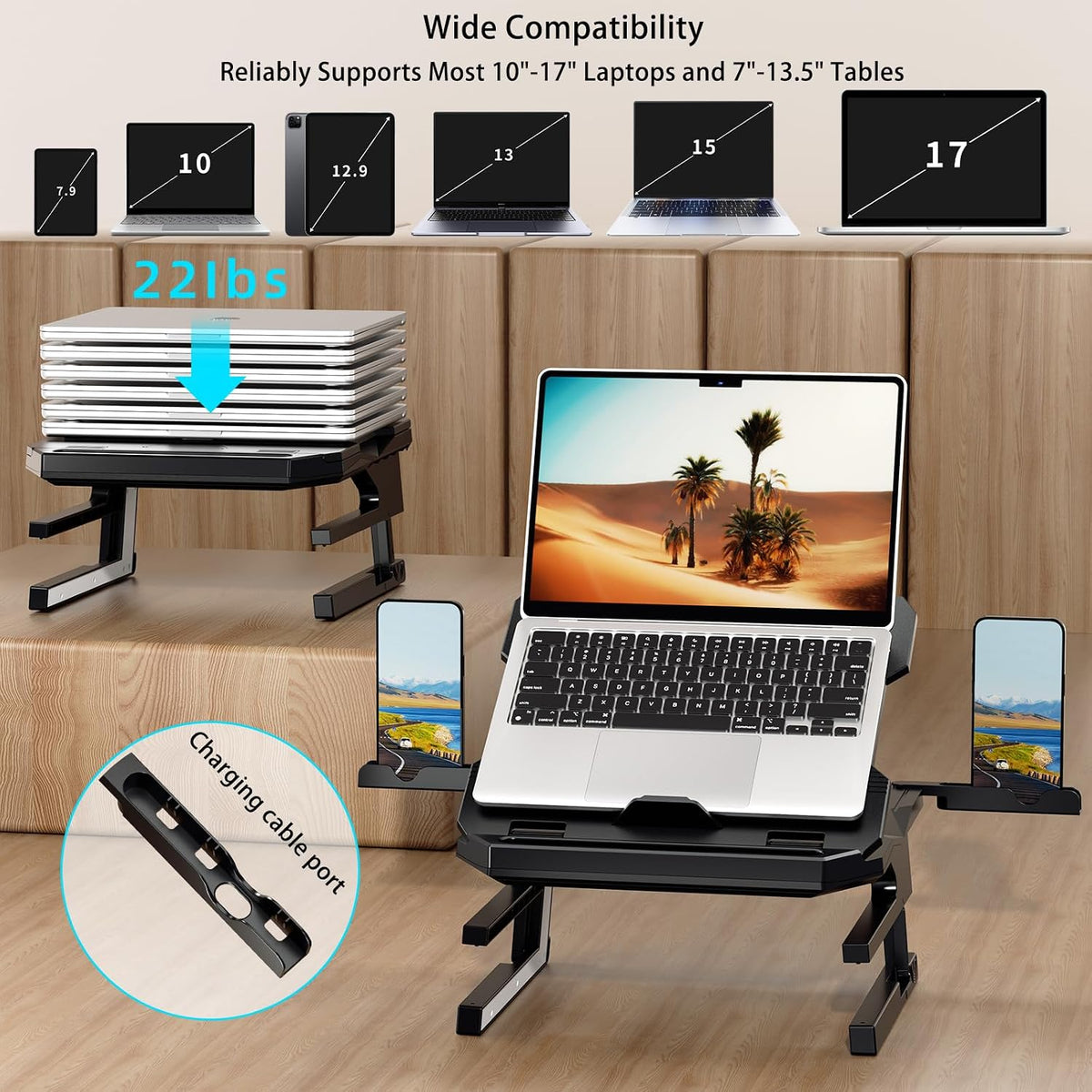 OImaster Laptop Stand for Desk, Phone Stand, Extended Laptops Riser, Elevator...