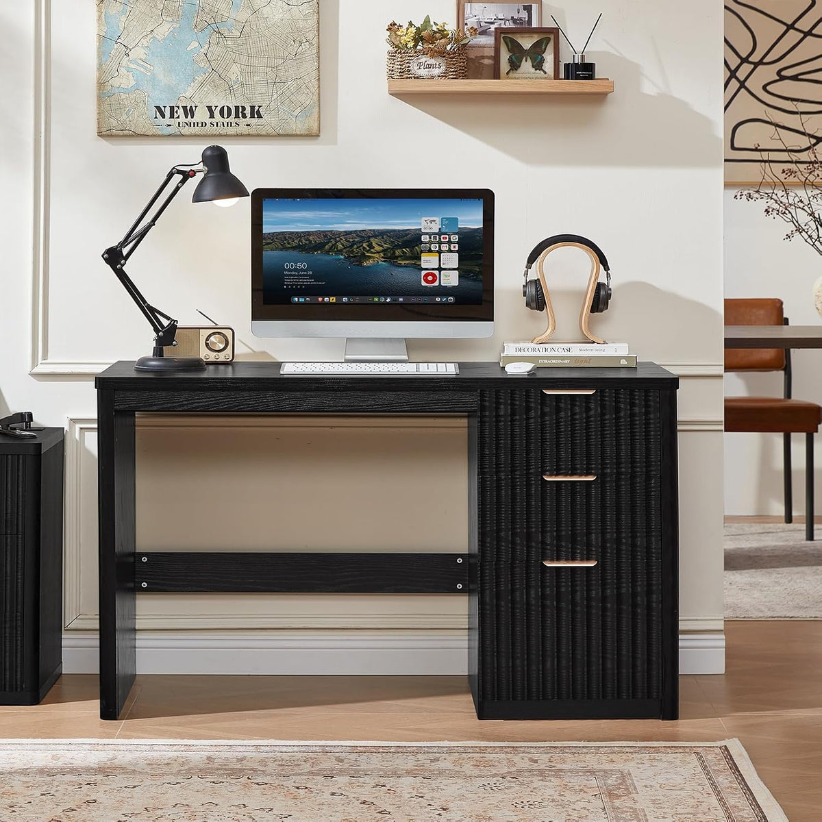 LEYAOYAO Office Desk 48" with 3 Drawers Storage File Cabinet