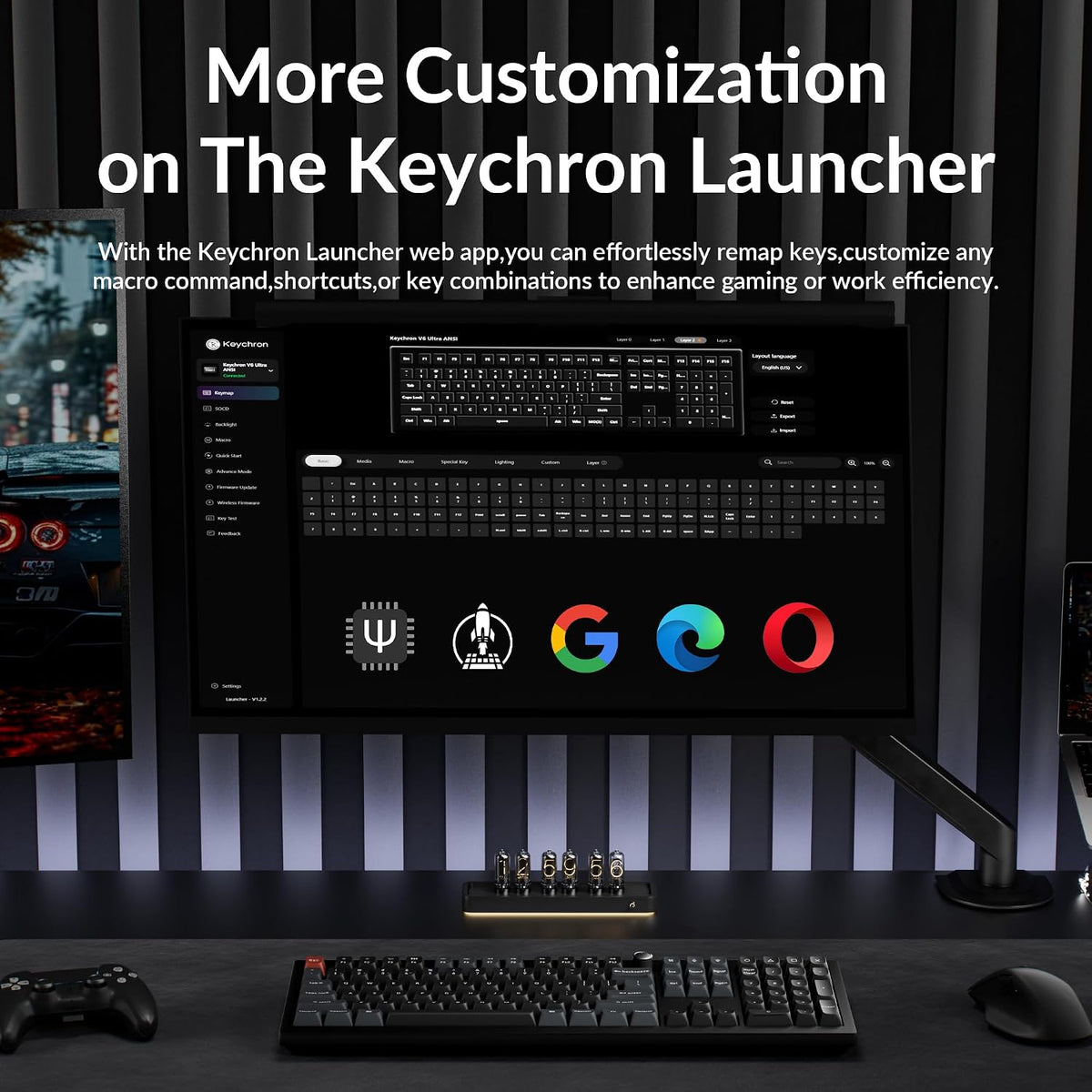 Keychron V6 Ultra 8K Wireless Mechanical Keyboard, 8000Hz Polling Rate Tri-Mo...