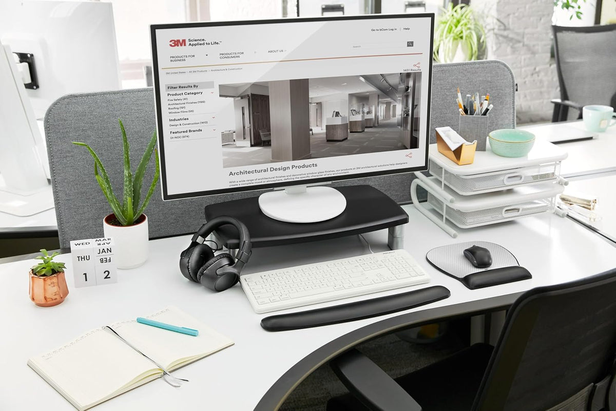 3M Extra Wide Adjustable Computer Monitor Stand, 20 in x 12 in