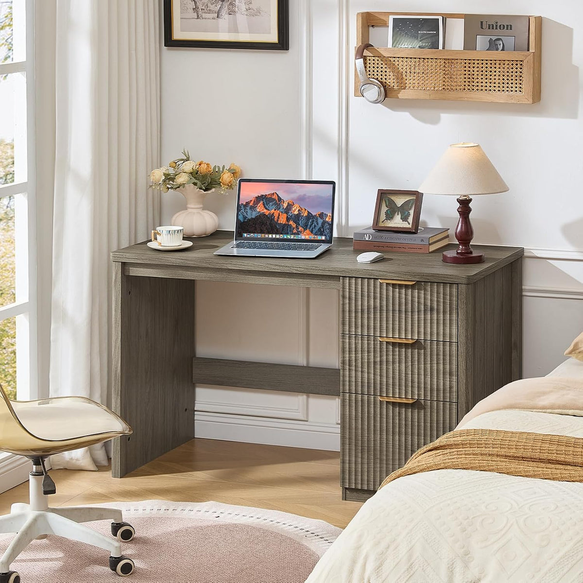 LEYAOYAO Office Desk 48" with 3 Drawers Storage File Cabinet