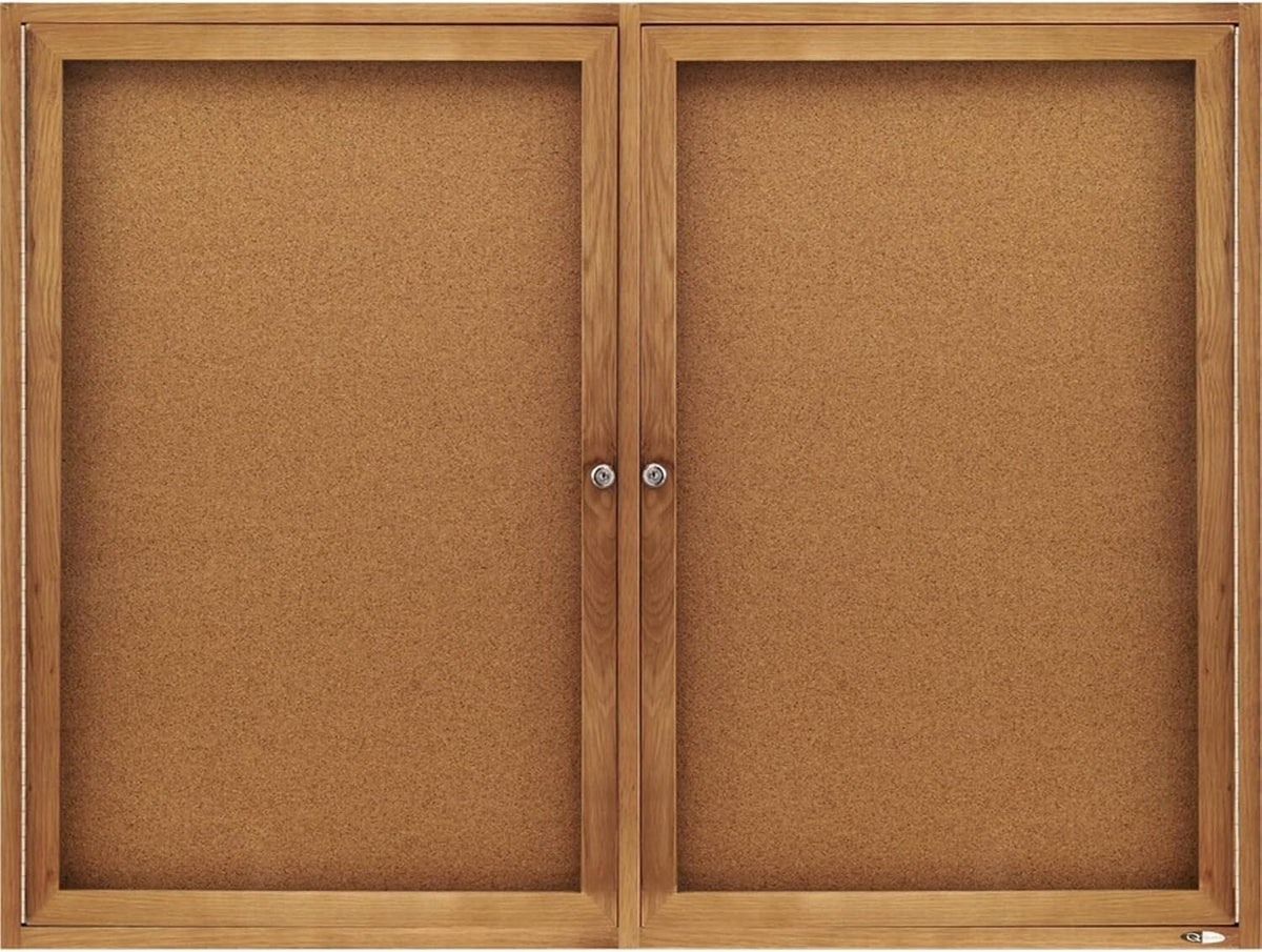 Quartet Bulletin Board, 4' x 3' Enclosed Cork Notice Board, Lockable ...