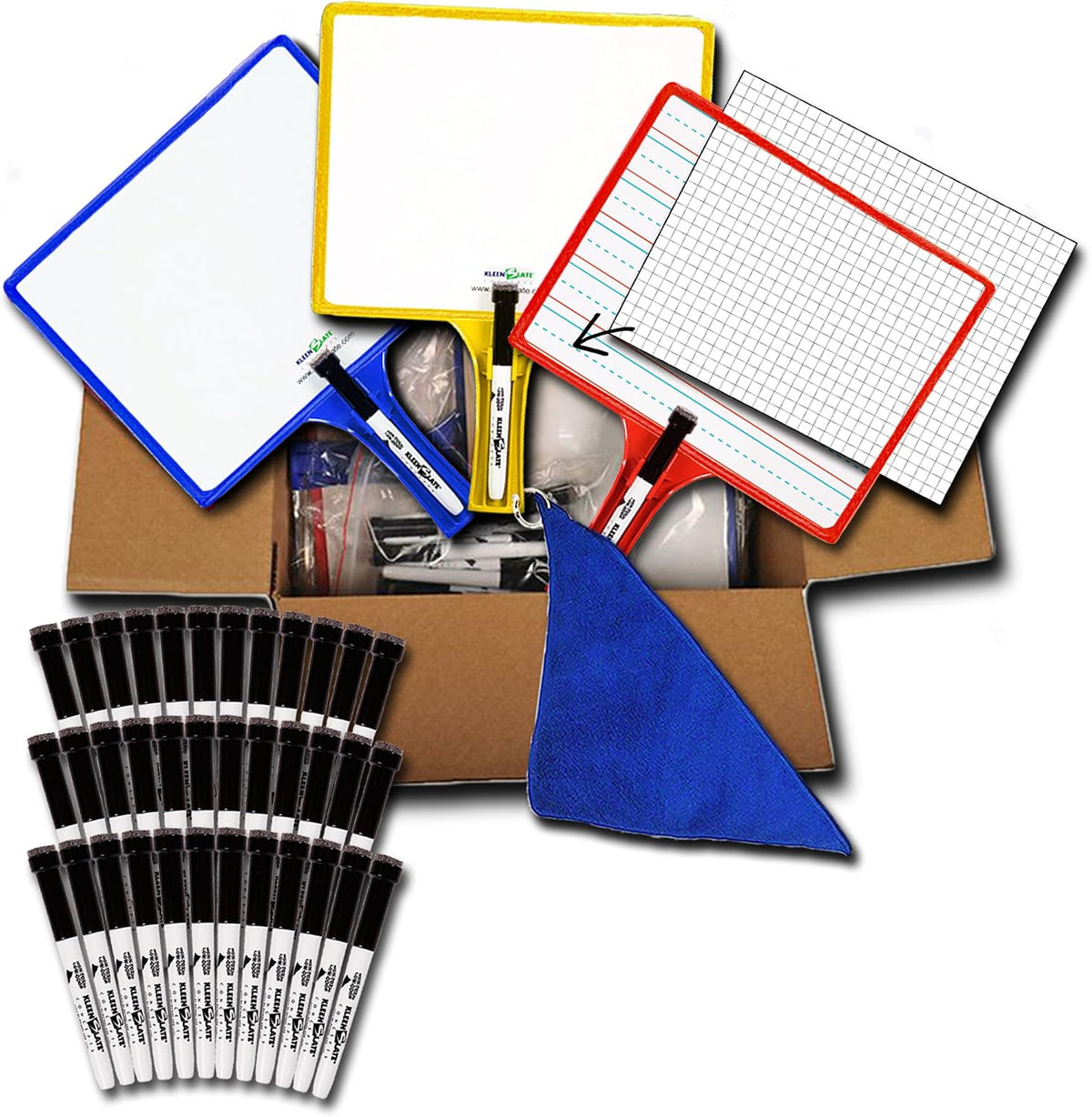 (36) KleenSlate 2-Sided Customizable Whiteboard w/Clear Dry Erase Sleeve for ...