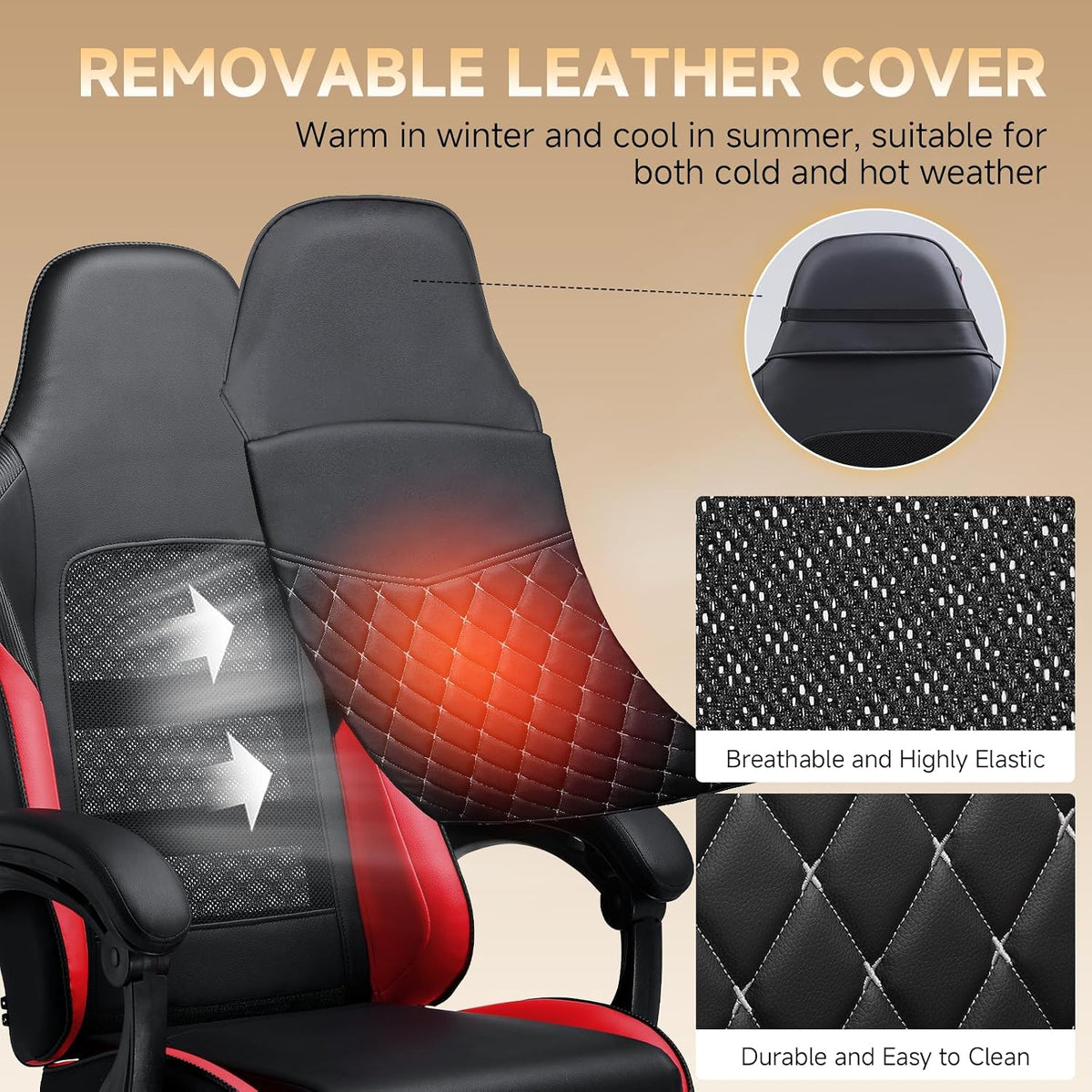 GTPLAYER Gaming Chair, High Back Leather Computer Gaming Chair with Footrest,...