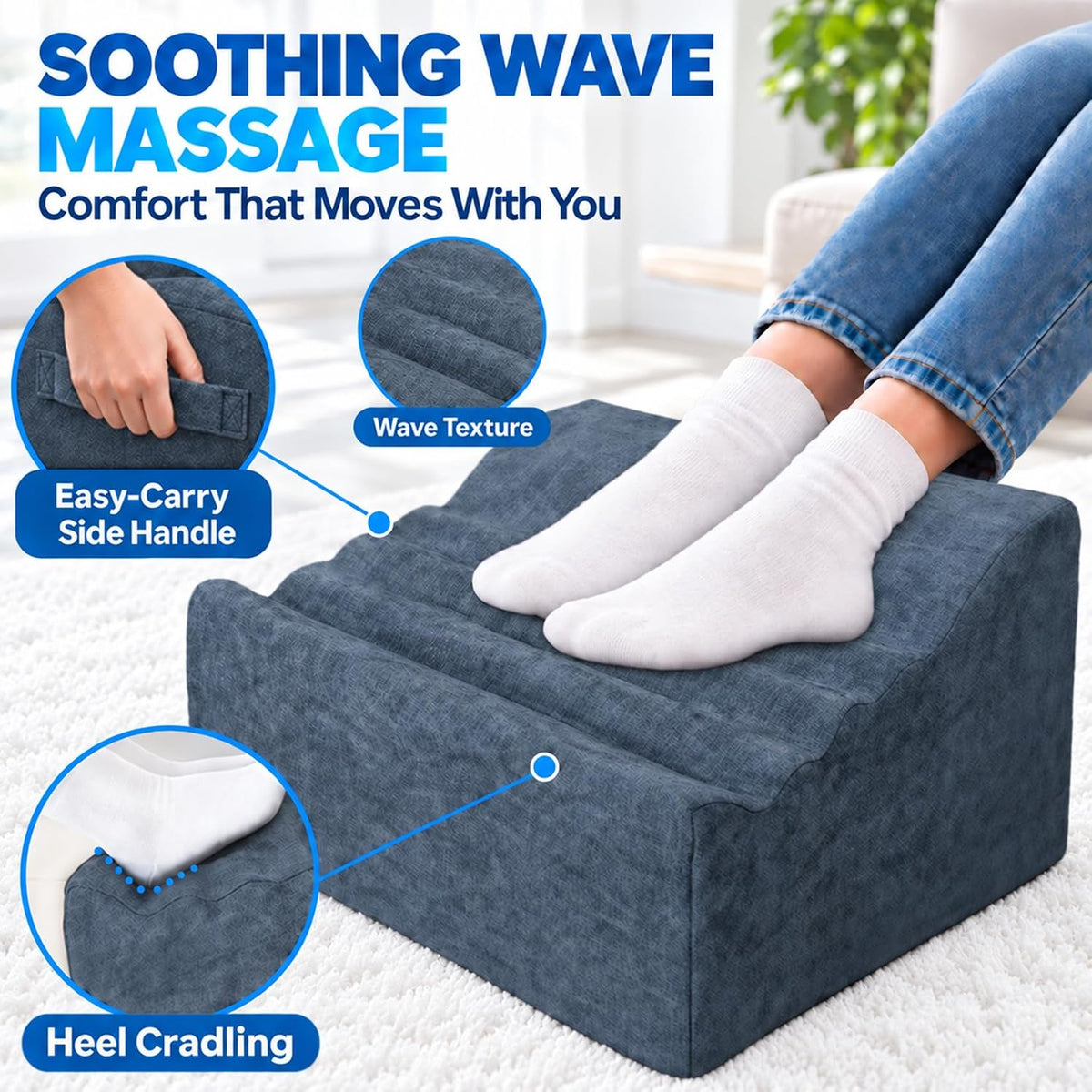 Under Desk Footrest, Multi-Functional Footrest with Portable Handle
