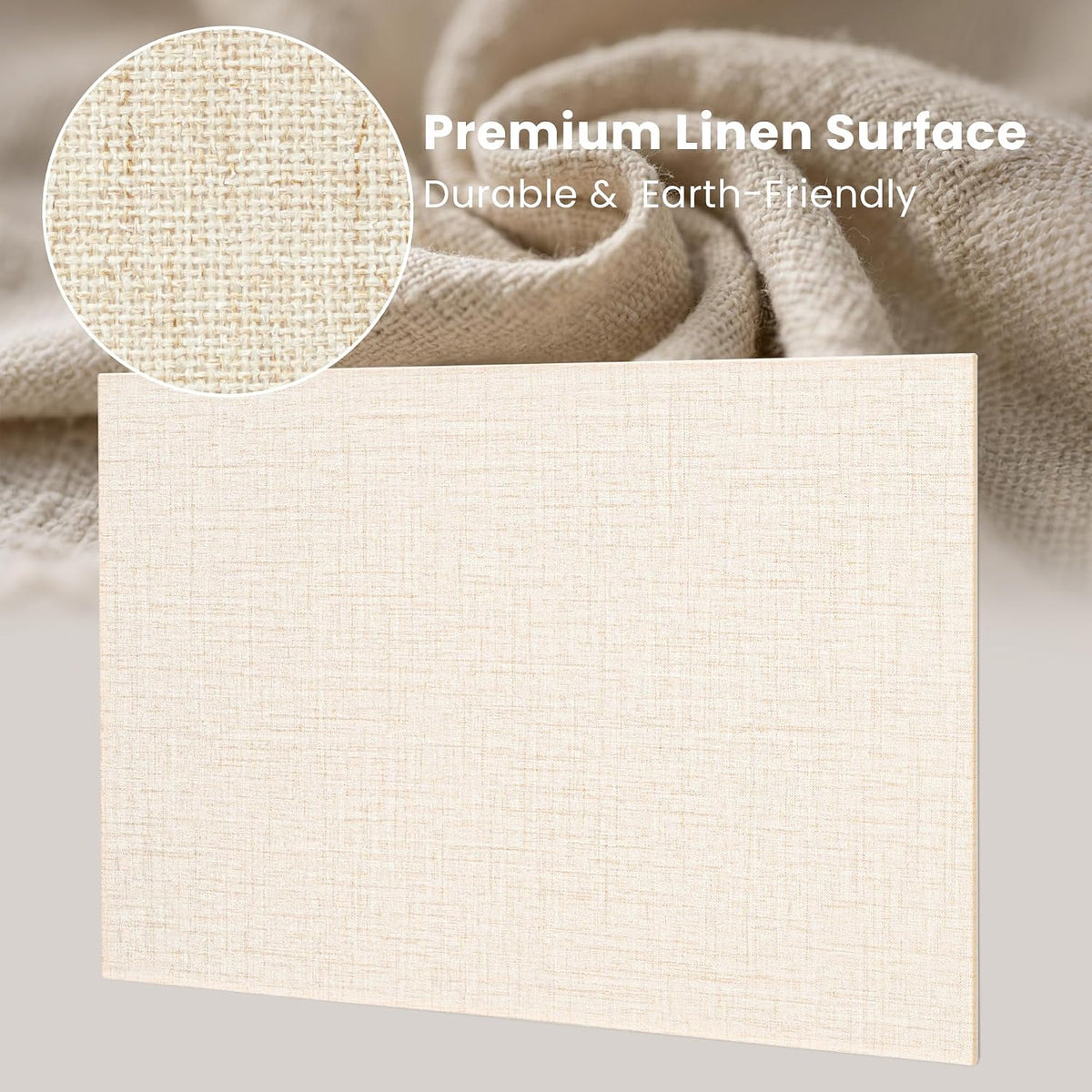 Lightomorrow Bulletin Board 36 x 24 inches, 3' x 2' Linen Board for W...