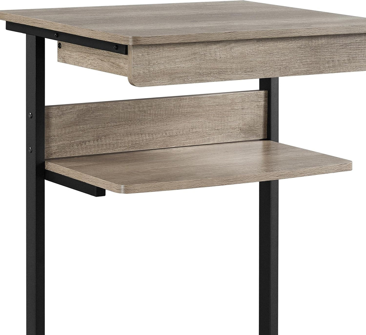 Yaheetech Tiny Mobile Computer Desk, 3-Tier Rolling Cart with Drawer, Gray