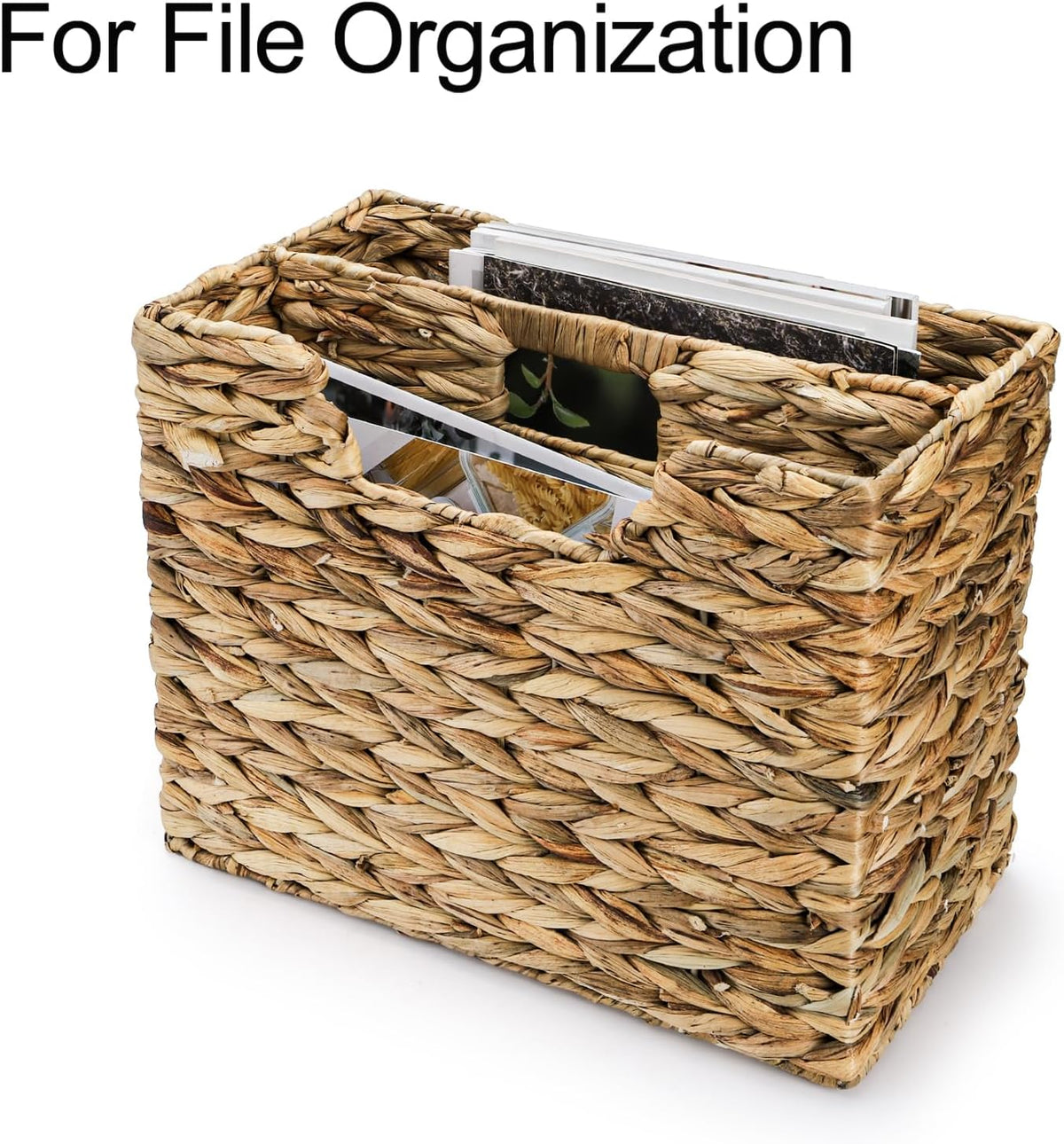 Yesland Hand-Woven Magazine Basket 14.5"x8"x11.75" - Natural W...