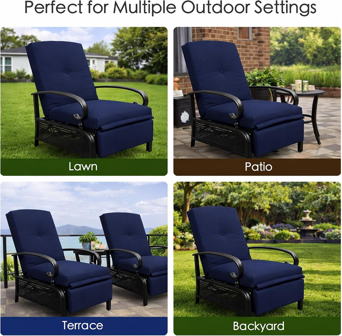 Kozyard Adjustable Outdoor Reclining Lounge Chair