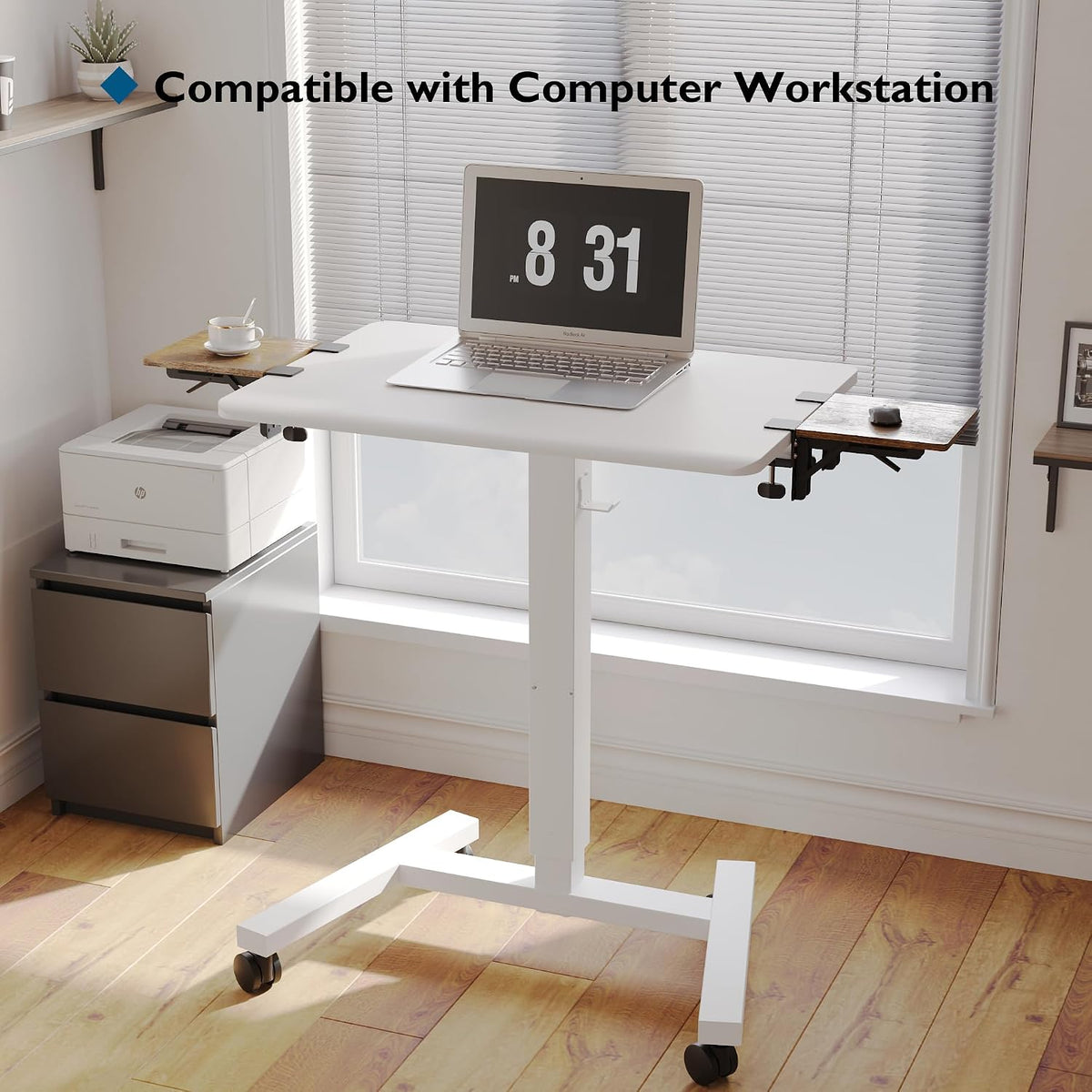 BONTEC Ergonomic Desk Extender Tray, 9.5"x9.1" Table Mount Arm Wris...