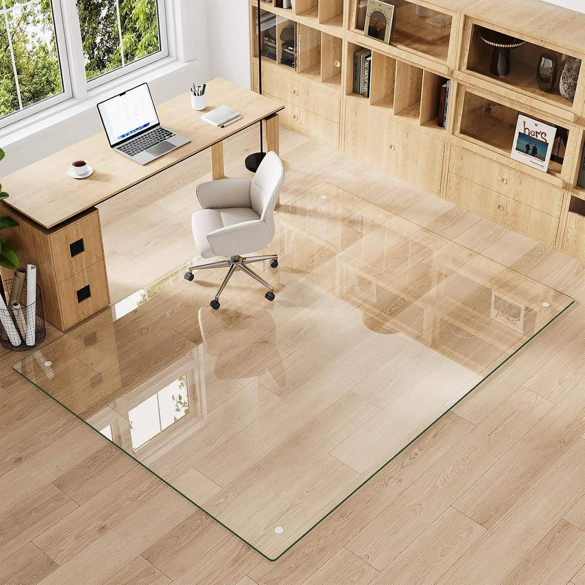 60" x 80" Tempered Glass Chair Mat for Carpet & Hard Floors