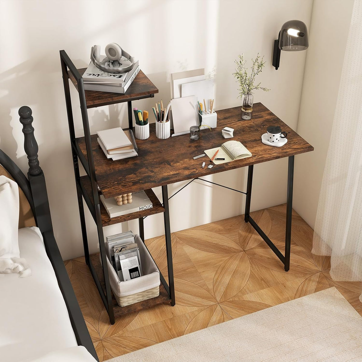 Tangkula Computer Desk with Shelves, Space Saving Home Office Desk with 3-Tie...