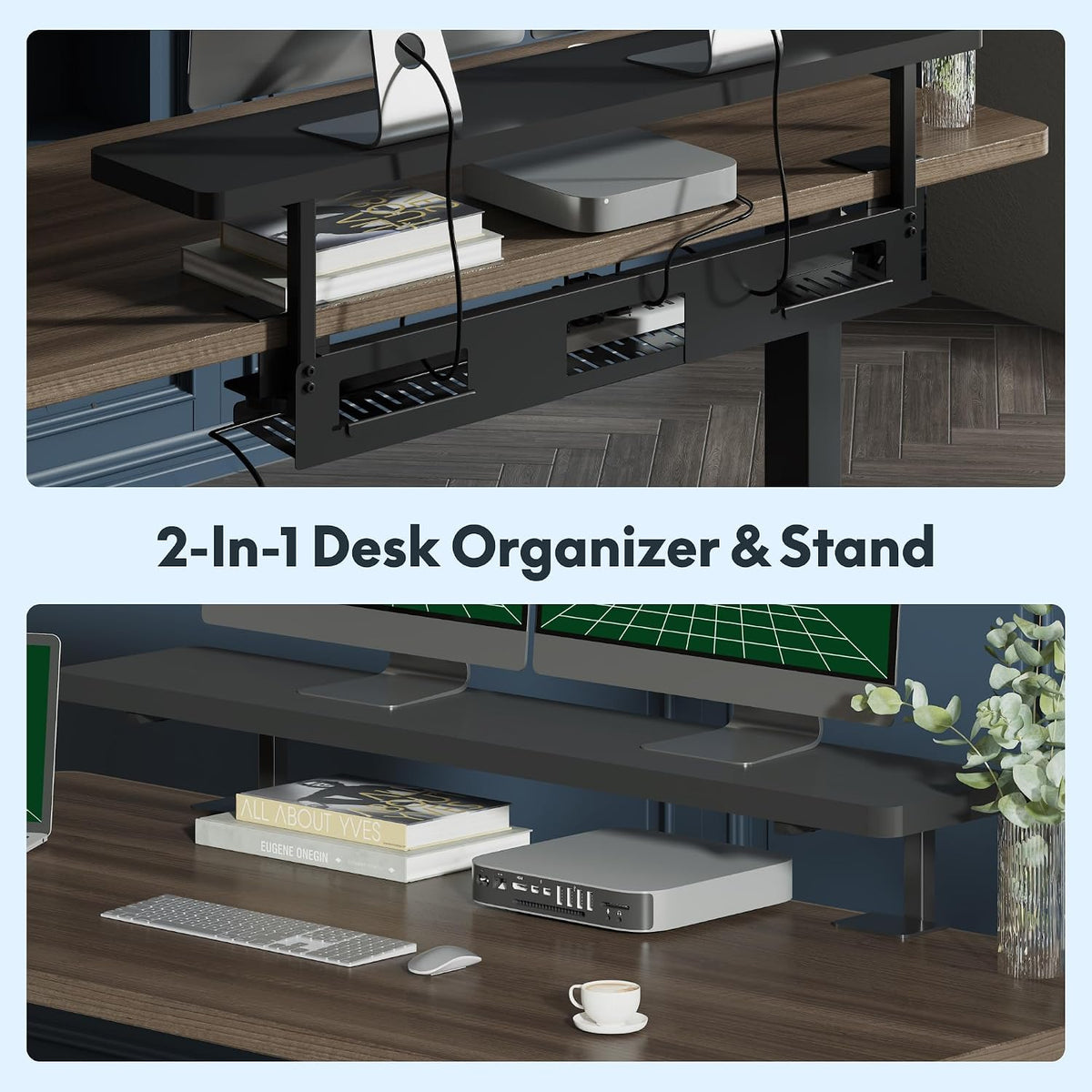 FLEXISPOT Standing Desk with Monitor Riser & Cable Management