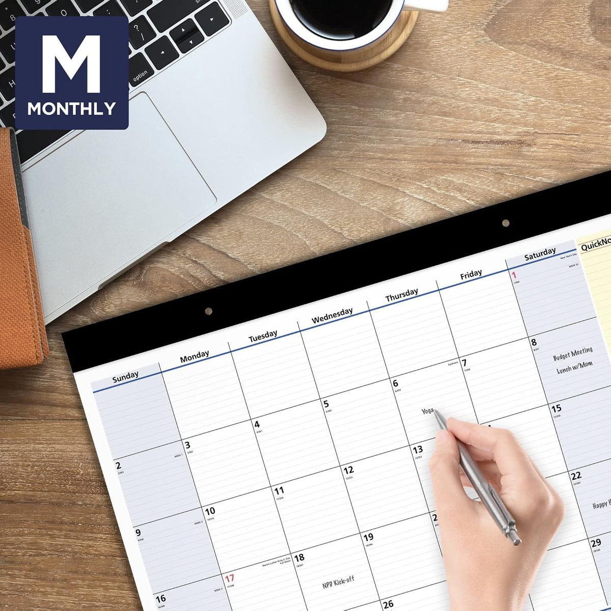 AT-A-GLANCE 2022 Desk Calendar by AT-A-GLANCE, Monthly Desk Pad, 22" x 1...