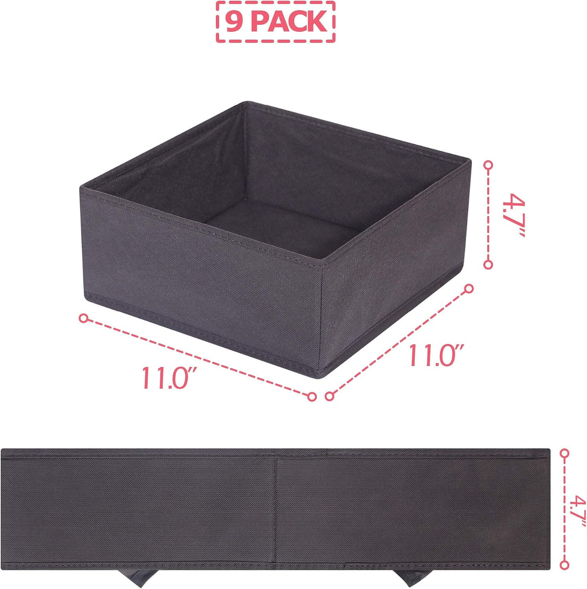 DIOMMELL 9 Pack Foldable Cloth Storage Box Closet Dresser Drawer Organizer Fa...