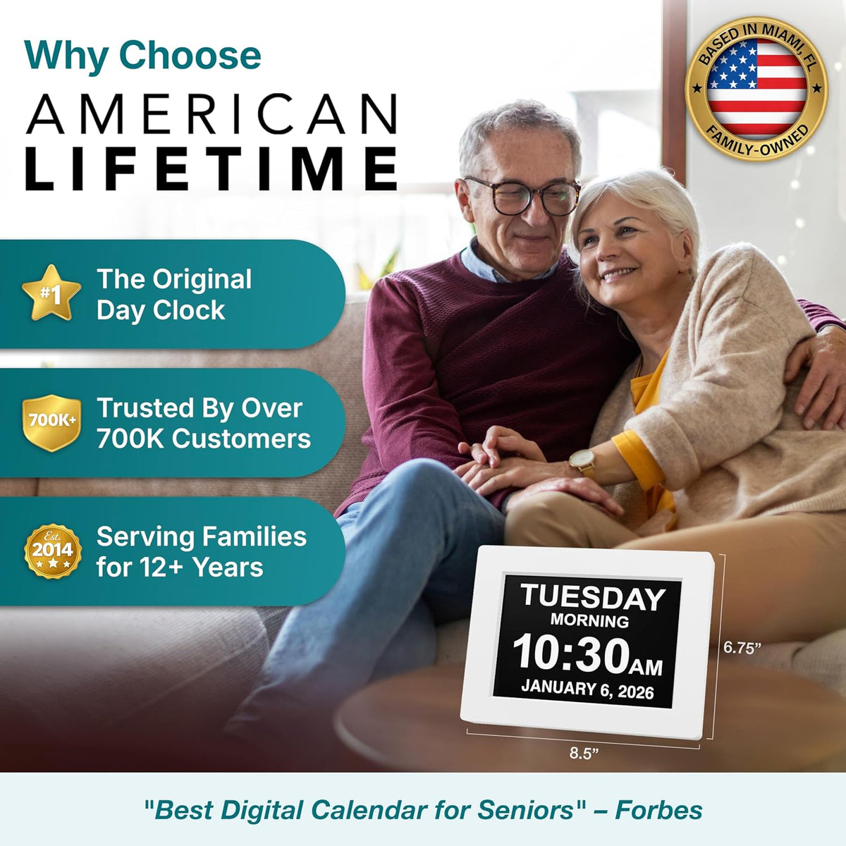 American Lifetime New 2026 Dementia Clock Large Digital Clock for Seniors, La...