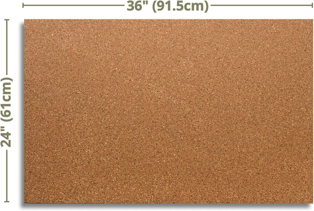 Manton Cork 24" x 36" x 1/4" Thick Cork Sheets (2-Pack) with A...