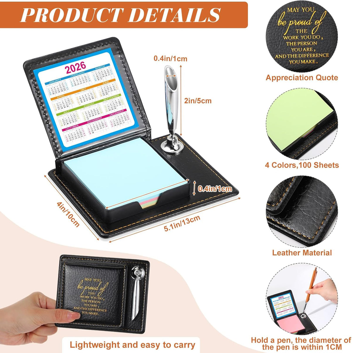 Tenceur 20 Pcs Employee Gifts Bulk, Appreciation Sticky Note Holder