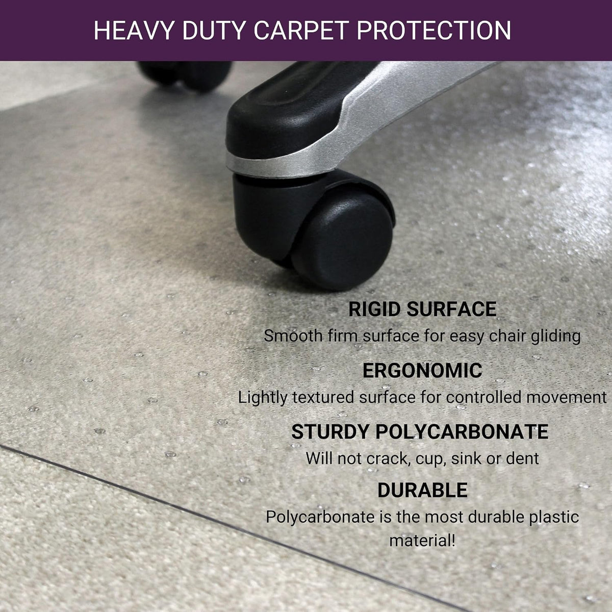 Marvelux Polycarbonate Office Chair Mat for Medium Pile Carpets, 48" x 5...