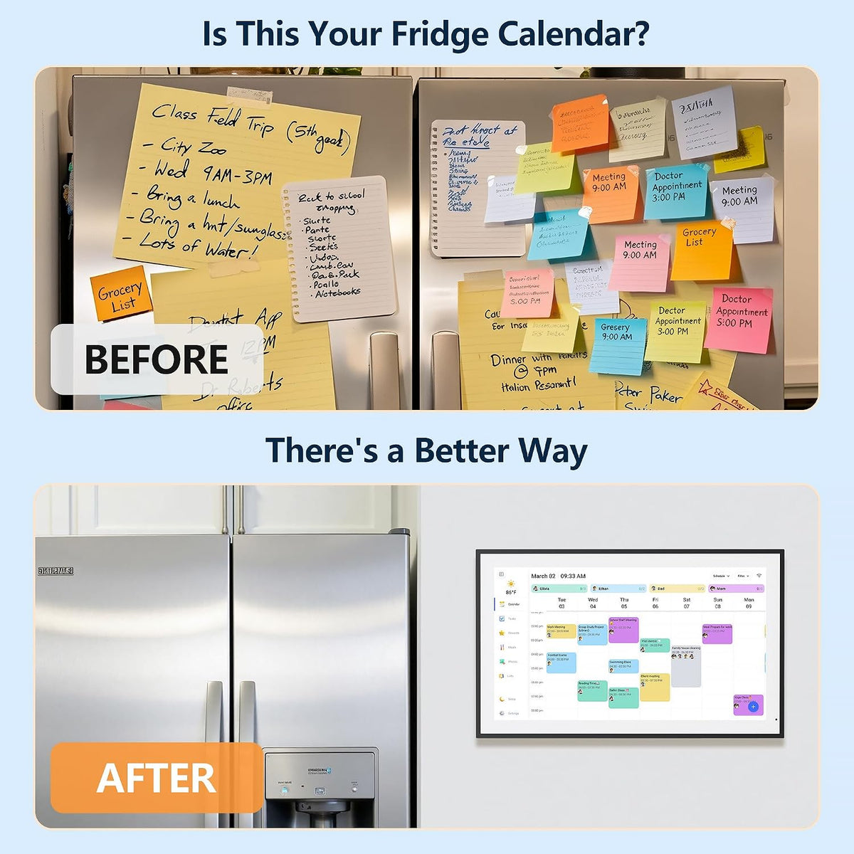 Digital Calendar, 15.6 Inch Wall Planner Electronic Calendar & Chore Char...