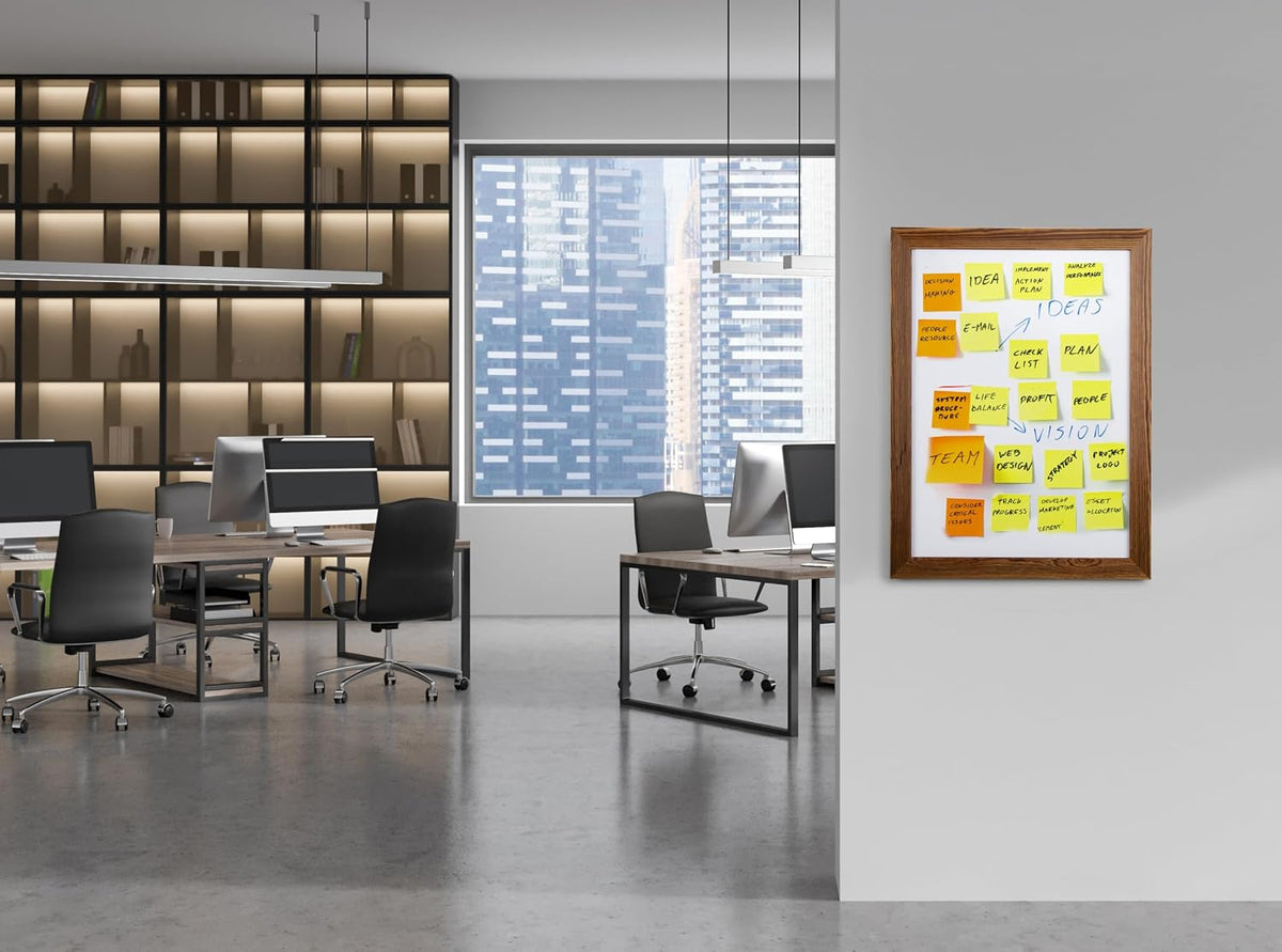 Real Wooden Framed Magnetic Dry Erase Whiteboard, 18" X 24", Vertic...