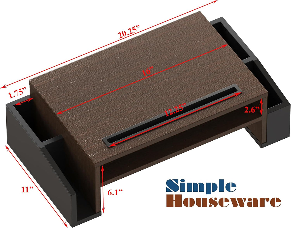 Simple Houseware Desk Monitor Stand Riser w/ Adjustable Tray, Espresso