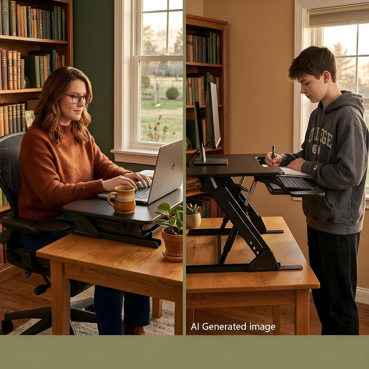 Standing Desk Converter 36 x 24 Inches, Height Adjustable