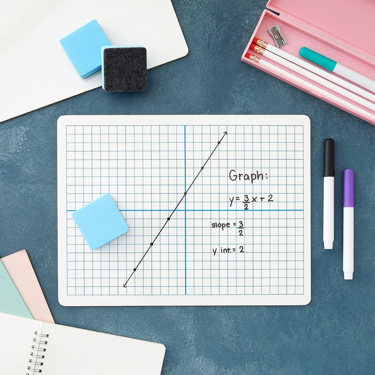 Bright Creations Dry Erase Boards with Grid & Blank Side - 24-Piece Doubl...