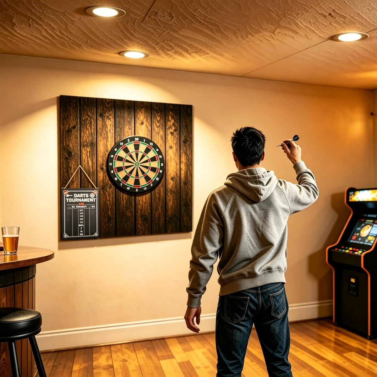 Felt Dart Board Wall Protector Foldable Cork Alternative Backing Board, 35.4x...