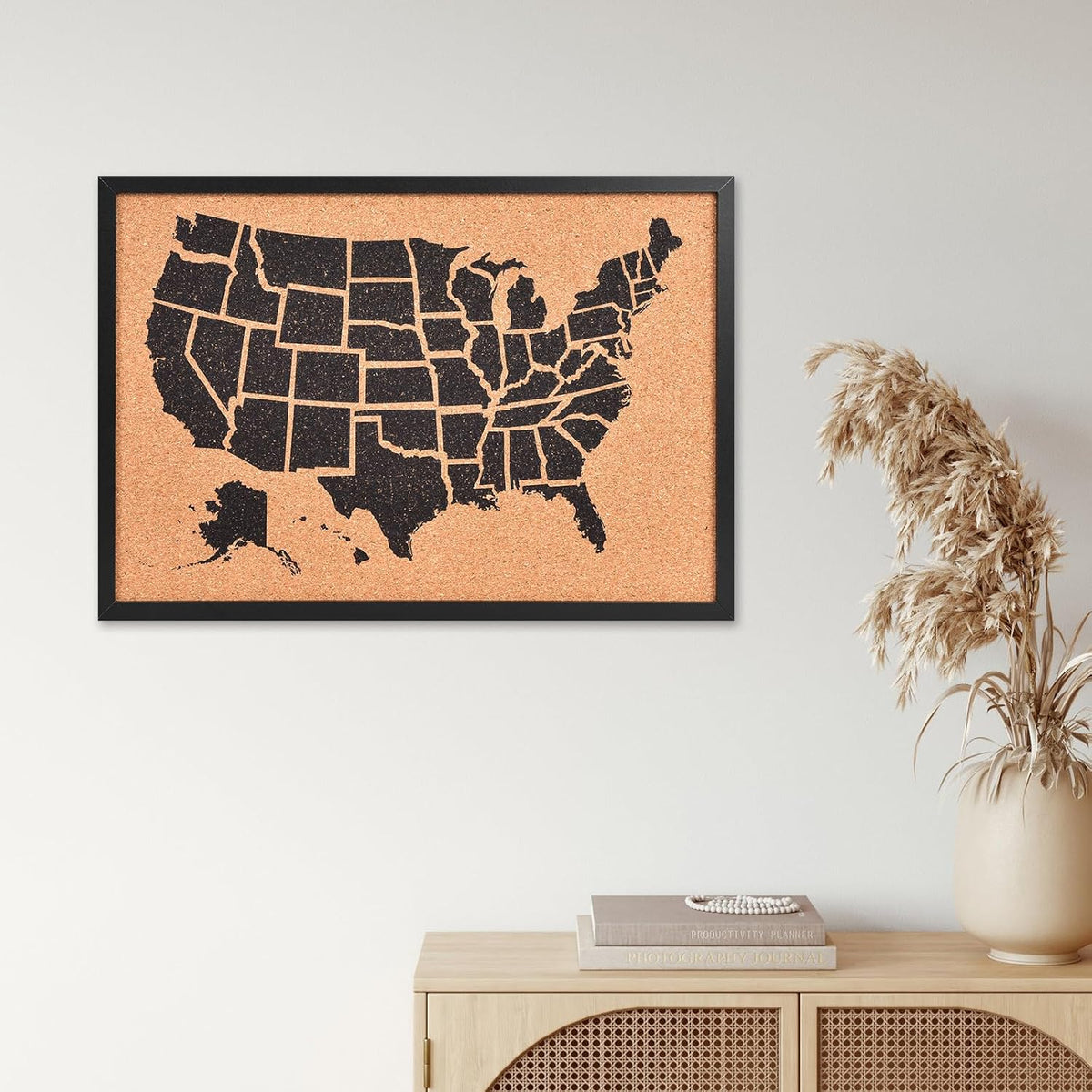 Cork Board United States MAP, USA Travel Tracker Map Bulletin Board