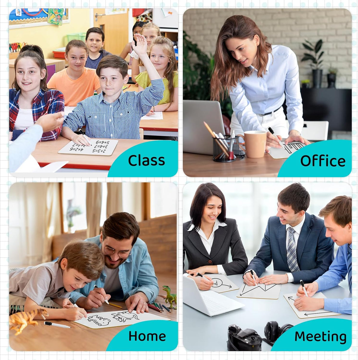 Upgrey Dry Erase Lapboards, 32 Pack Double-Sided Dry Erase Boards, Small Whit...