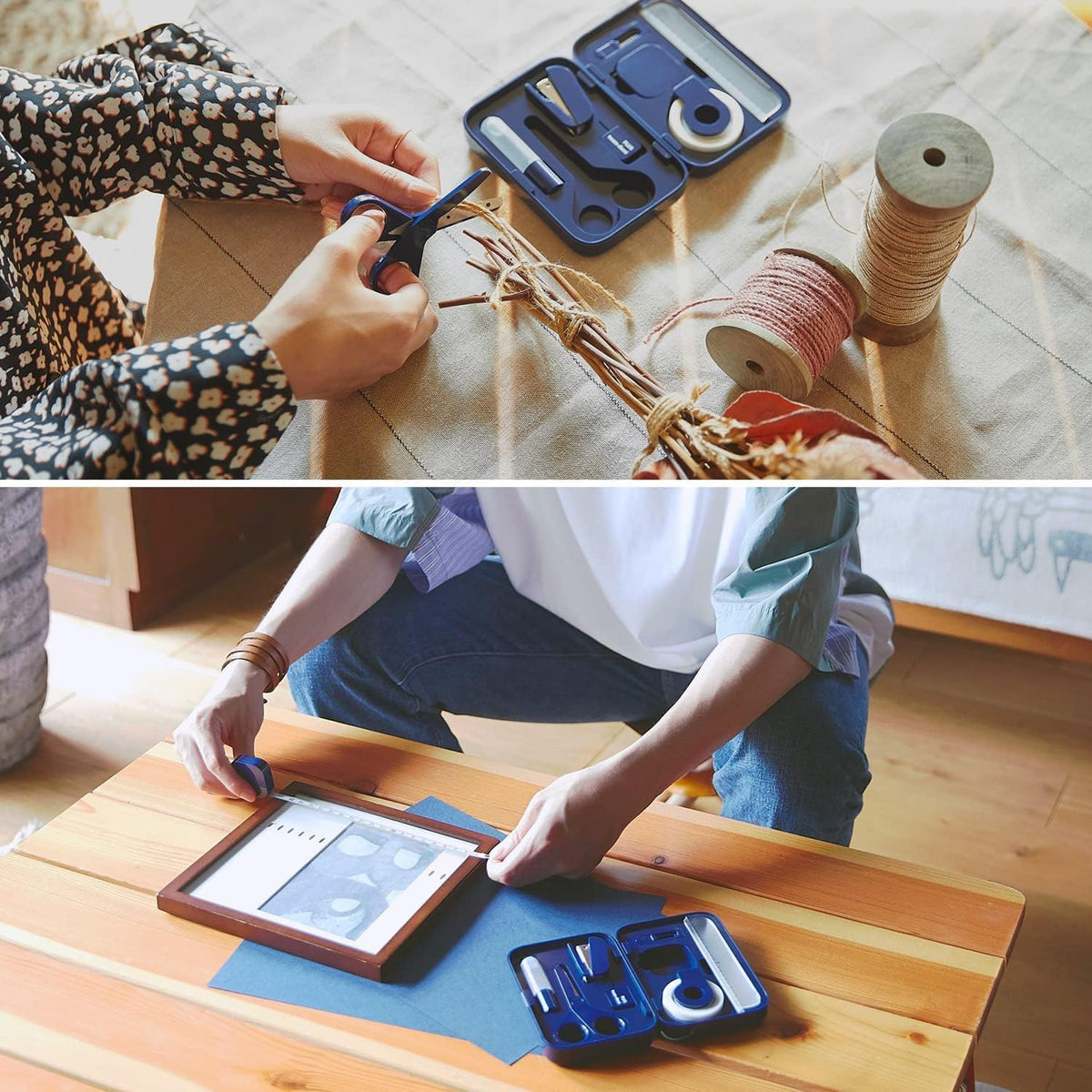 Plus Stationery Kit Navy (Scissors, stapler, tape, liquid glue, cutter, ruler...