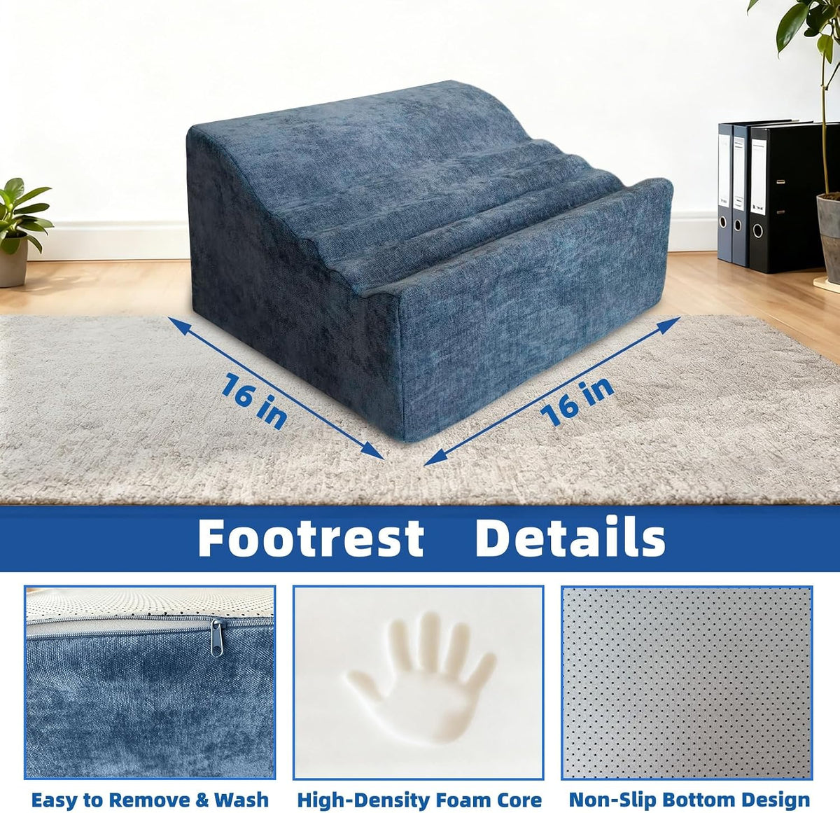 Under Desk Footrest, Multi-Functional Footrest with Portable Handle