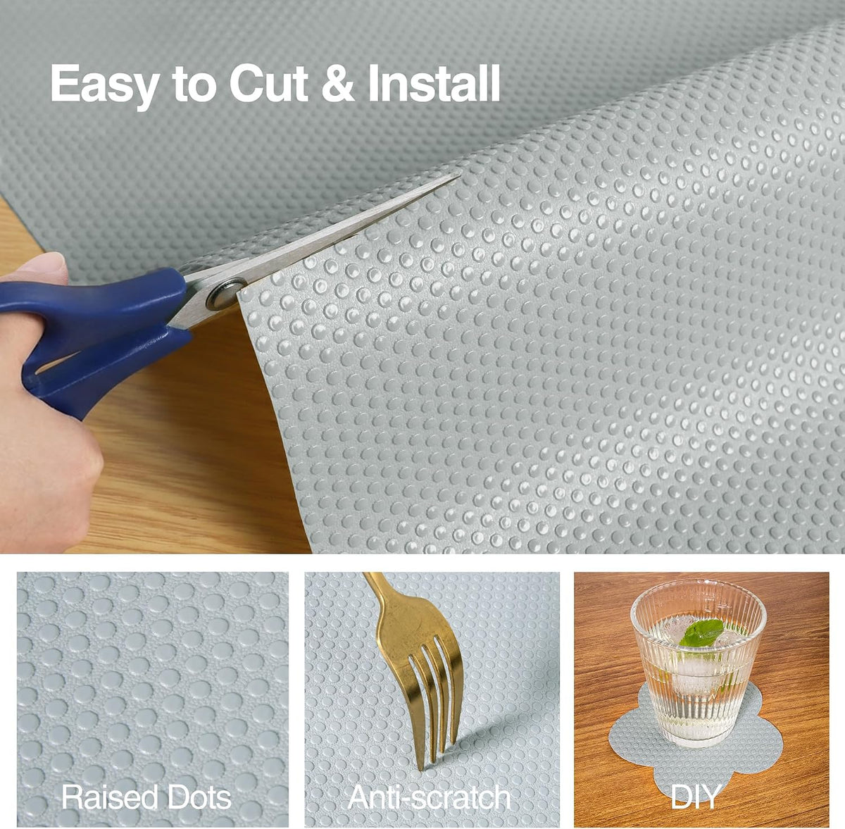 Shelf Liners for Kitchen Cabinets 16-inch: Non-Adhesive 16" W x 300" L