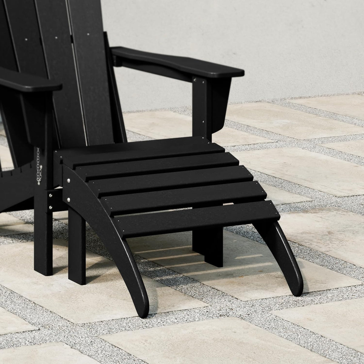 WestinTrends Outdoor Patio Adirondack Ottoman Foot Rest, All Weather Poly Lum...