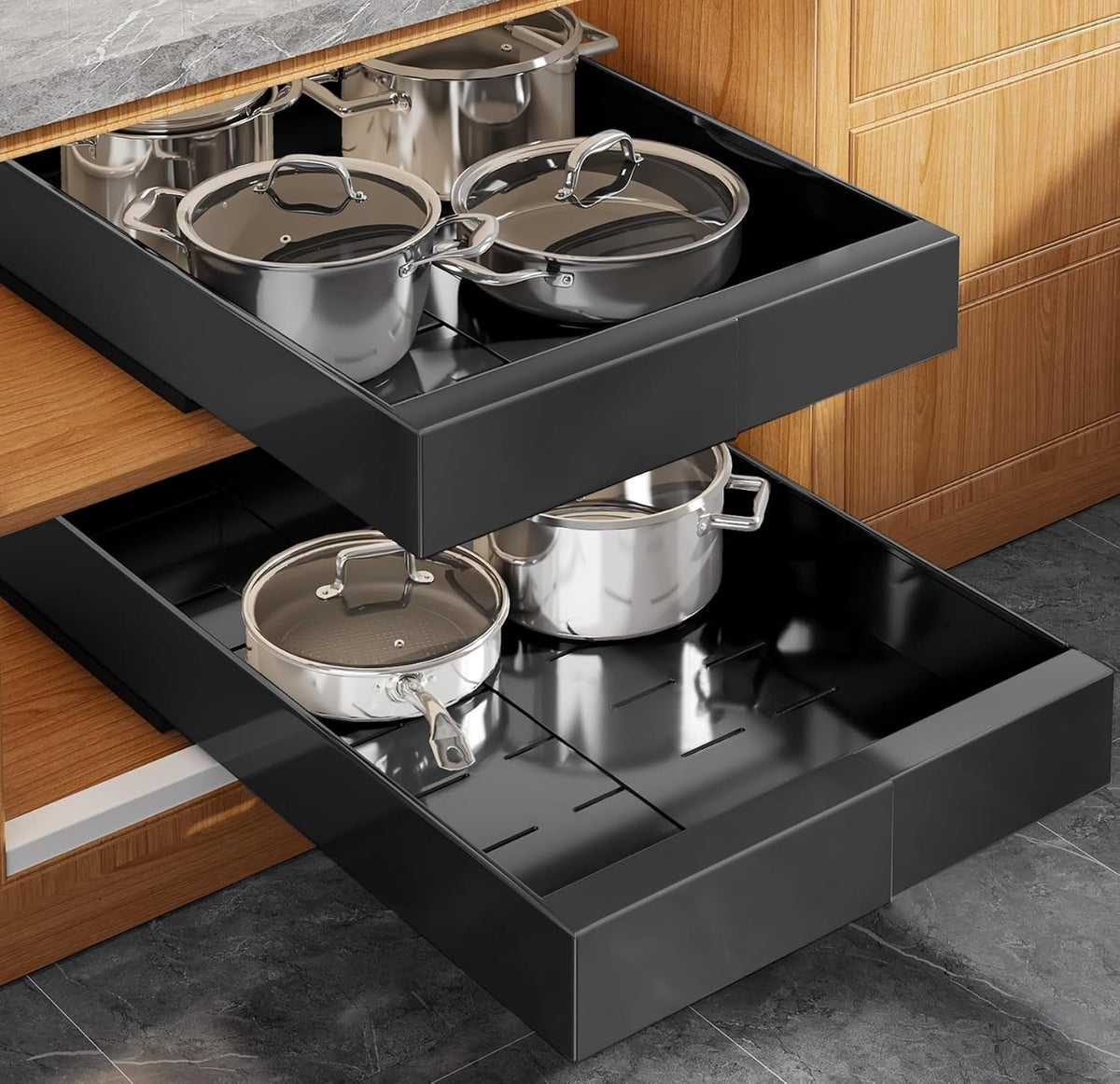 Seinloes 2 Pack Expandable (9"-14") Pull Out Cabinet Organizer 21&q...