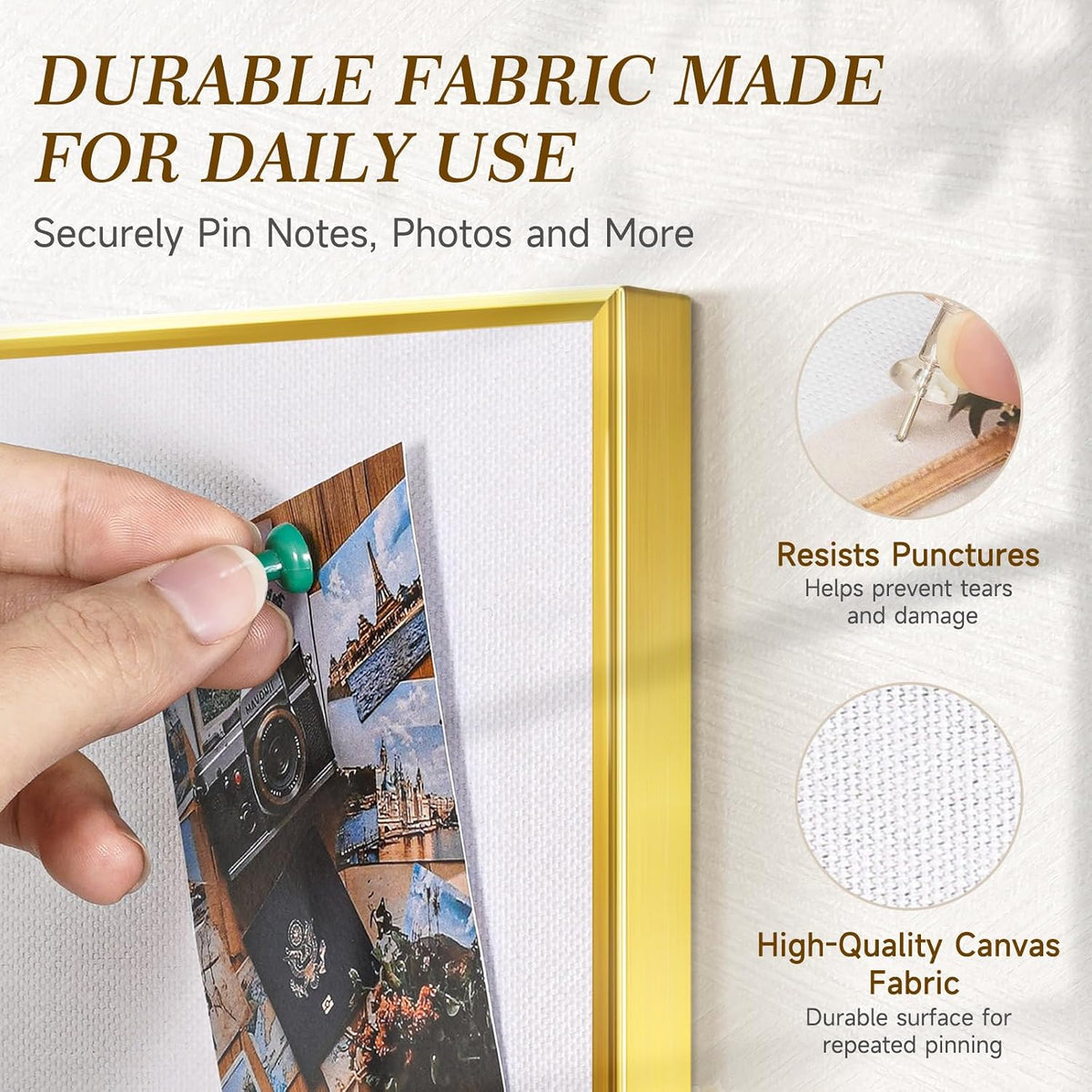 Linen Bulletin Board, 24"x18" Decorative Fabric Pin Board Vision Board