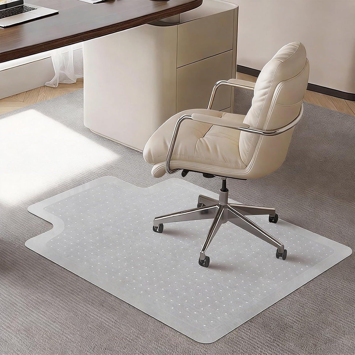 Chair Mat for Carpeted Floor with Lip,47''×36'' PVC Carpet Pr...