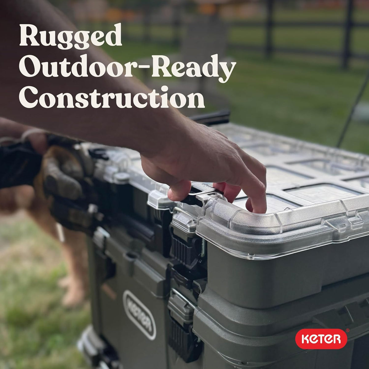 Keter Stack N' Roll Camping Gear Organizer, Portable Storage Organizer